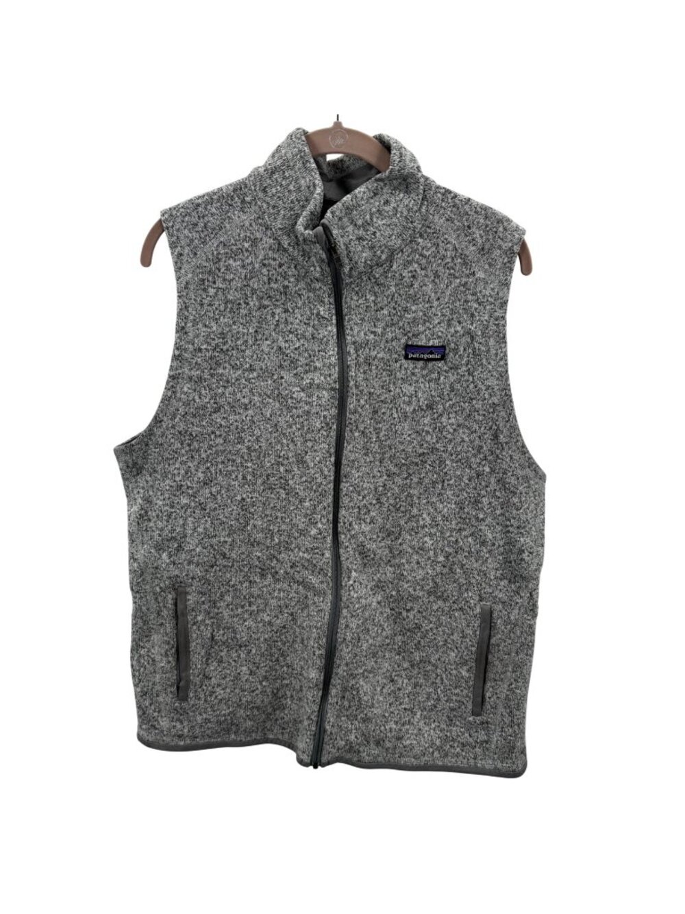 Patagonia Better Sweater Heathered Grey Full Zip Vest Womens Size XL
